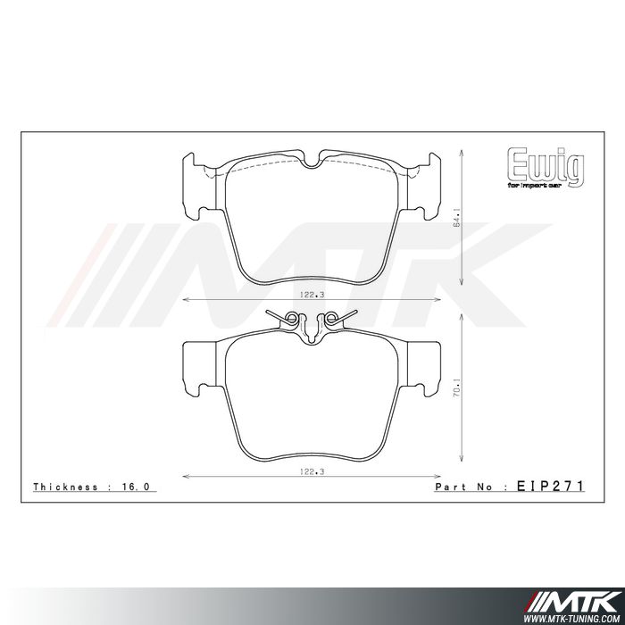 Plaquettes Endless MX72 EIP271 pour MERCEDES GLC43 AMG